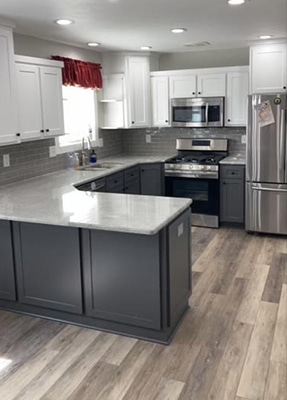 Picture of a beautiful renovated kitchen.